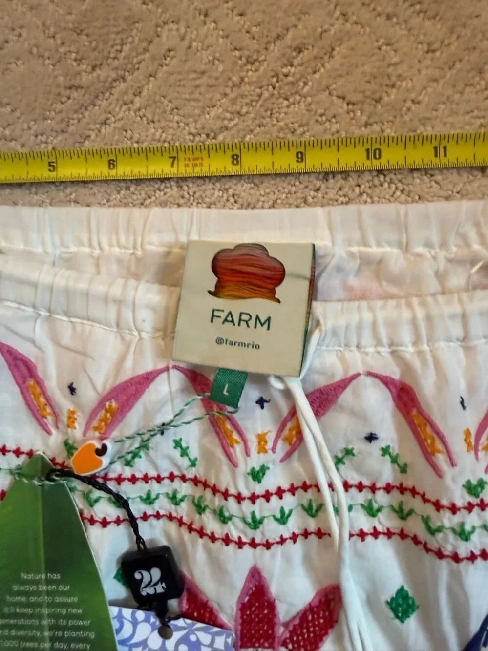 NWT Farm Rio Summer Garden Embroidered Maxi Skirt Size Large - Picture 10 of 11